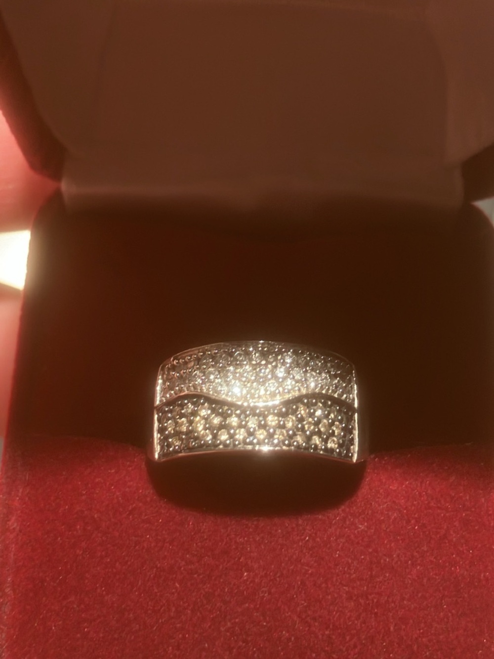 Diamond Wave .925 Sterling Silver + Stackable Pavé Diamond White Gold Ring